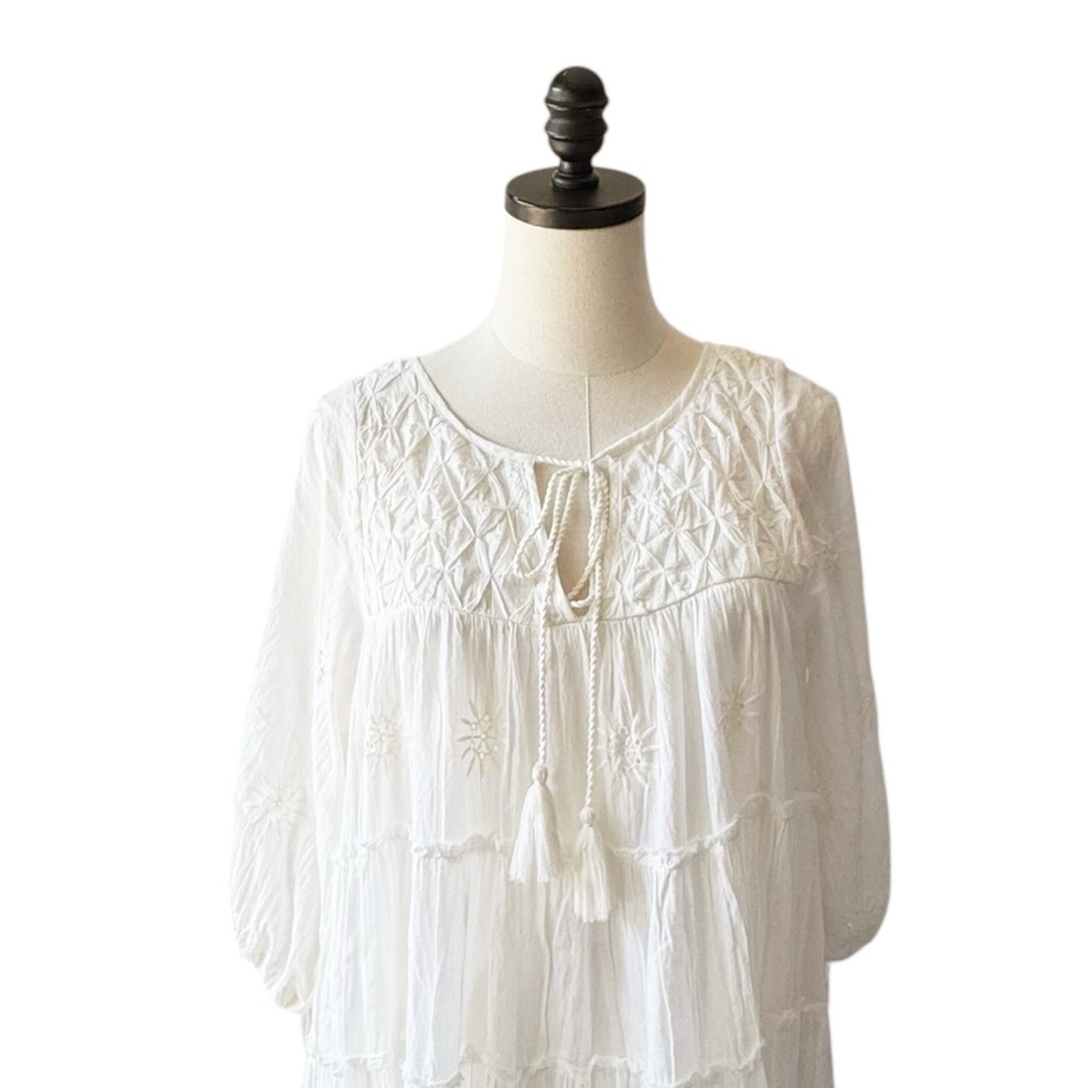 Sundance Talisman Frederico Tiered Dress in White | SMALL/MEDIUM NWT - Picture 3 of 15